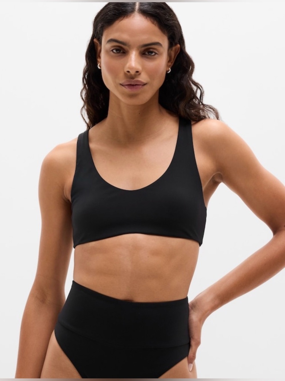 NWT Athleta Seacoast Black Bikini Top Sz Medium (#845334)
